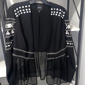 XOXO Black Embroidered Jacket/Top NWT